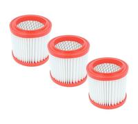 vhbw 3x filtre compatible avec Parkside PAS 500 A1, Pas 500 D2, PAS 500 D3, PAS 500 B1, PASK18/7 C aspirateur de cendres - filtre HEPA blanc / rouge