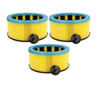 vhbw 3x filtre plissé compatible avec Eibenstock SS140, SS1200 aspirateur - noir / bleu / jaune, nettoyable