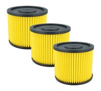 vhbw 3x filtre plissé compatible avec Einhell TCVC 1930 SA, TC-VC 1930 S, TC-VC 1930-190 A, TC-VC 1930 A, TC-VC 1825 A aspirateur - jaune