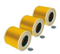 vhbw 3x filtre plissé compatible avec Kärcher A 4000 Plus, K 2000, K 2150, K 2301, K 2901 F, K 4000 TE, NT 27/1 ME Adv Professional, WD 2250 aspirateur - jaune