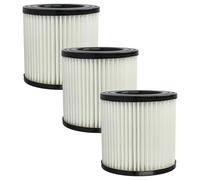 vhbw 3x filtre plissé compatible avec Scheppach ASP30-ES | ASP30-OES, ASP20, ASP20-ES, ASP 30 PLUS, NTS30 aspirateur - blanc, nettoyable