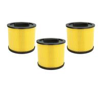 vhbw 3x filtre plissé compatible avec Thomas Compact 1620 C, 20 R, 20 S, 20 aspirateur - noir / jaune, nettoyable