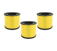 vhbw Lot de 3x filtres à cartouche compatible avec Thomas Inox 1520 Plus, 1220, 1530, 20 Professional, 30 Professional aspirateur - Filtre plissé, papier / plastique