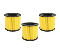vhbw 3x filtre plissé compatible avec Thomas Vario Power Boy 1218, Power Edition 1530, Syntho aspirateur - noir / jaune, nettoyable