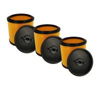 vhbw 3x filtre plissé compatible avec Vacmaster VQ1530SFDC-03, VQ1220SC, VQ1220PFC-03, VQ1220PFC, VWM1218R aspirateur - noir / jaune