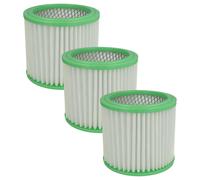 vhbw 3x filtre plissé remplacement pour Einhell AFF 18, 235163001013 pour aspirateur - blanc / vert, nettoyable