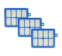 vhbw 3x Filtre remplacement pour AEF13W, H13, AEF 13 W pour aspirateur - filtre de sortie d'air, blanc / bleu