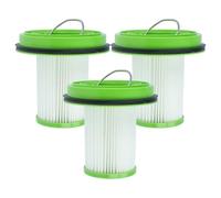 vhbw 3x filtre remplacement pour Greenworks 2950707, ASV-HF2-GW pour aspirateur - filtre HEPA blanc/vert