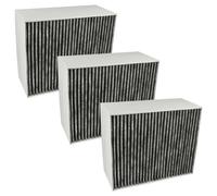 vhbw 3x Filtres à charbon actif compatible avec Siemens LF91BA542/01, LF28BC542/02, LF91BA550/01, LF91BA542/02 hotte aspirante - 22,7 x 18,9 x 10 cm