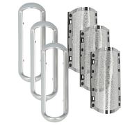 vhbw 3x Grille compatible avec Braun MobileShave M-70, M-60r, M-90 5609, M-60o rasoir électrique + cadre, argenté