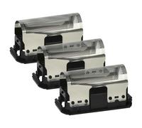 vhbw 3x Grille compatible avec Braun Universal Linear 245-278 rasoir électrique + cadre, noir/argenté