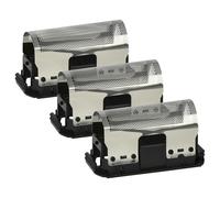 vhbw 3x Grille compatible avec Braun Universal Linear 245-278 rasoir électrique + cadre, noir/argenté