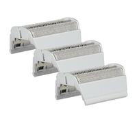 vhbw 3x Grille double compatible avec Braun Contour 5735, 5736, 370, 380, 390cc, 5738, 5739, 5873 rasoir électrique + cadre, argenté