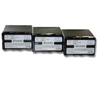 vhbw 3x Li-Ion batterie 5200mAh (14.8V) avec puce d'information pour appareil numérique camescope Sony PXW-FS5, PXW-FS5K remplace BP-U30, BP-U60