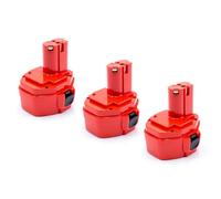 vhbw 3x NiMH batterie 1500mAh (14.4V) pour outil électrique outil Powertools Tools Makita 1051DWFE, 1051DZ, 1433, 1434, 1435, 1435F, 1930600, 1930626