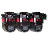 vhbw 3x NiMH batterie 3000mAh 24V pour outil électrique outil Powertools Tools comme Bosch 2607335268, 2607335279, 2607335280, 2607335445, 2607335446