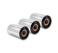 vhbw 3x Papier thermique, ruban à transfert thermique, noir 110mm pour fax ou imprimante Zebra Z6M, Z6M+, ZM400, ZM600, série ZT200, ...