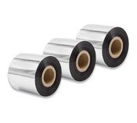 vhbw 3x Papier thermique, ruban à transfert thermique, noir 60mm pour fax ou imprimante Zebra Z6M, Z6M+, ZM400, ZM600, série ZT200, ZT220, ... G