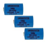 vhbw 3X Piles au Lithium ER14250 Remplacement pour 1/2AA, 1770-XZ, 3B26, 418-0076, 60-0576-100 - Piles spéciales (1200mAh, 3,6V, Li-SOCl2)