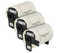 vhbw 3x Rouleau d'étiquettes + support 102mm x 152mm (200 étiquettes) compatible avec Brother PT QL1060N étiqueteuse - standard blanc