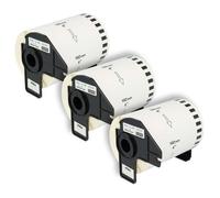 vhbw 3x Rouleau d'étiquettes + support 102mm x 30,48m (1 étiquette) compatible avec Brother PT QL500BW, QL-550, QL-560, QL500BS étiqueteuse
