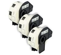 vhbw 3x Rouleau d'étiquettes + support 23mm x 23mm (1000 étiquettes) compatible avec Brother PT QL-550, QL-560 étiqueteuse - premium blanc