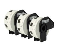 vhbw 3x Rouleau d'étiquettes + support 24mm (1000 étiquettes) remplacement pour Brother DK-11218 pour étiqueteuse - premium blanc