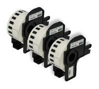 vhbw 3x Rouleau d'étiquettes + support 29mm x 15,24m (1 étiquette) remplacement pour Brother DK-22211 pour étiqueteuse