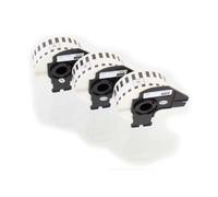 vhbw 3x Rouleau d'étiquettes + support 29mm x 30,48m (1 étiquette) compatible avec Brother PT QL500BW, QL-550, QL500BS étiqueteuse blanc