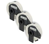 vhbw 3x Rouleau d'étiquettes + support 29mm x 90mm (400 étiquettes) compatible avec Brother PT QL-710WSP, QL-720 étiqueteuse blanc