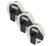 vhbw 3x Rouleau d'étiquettes + support 29mm x 90mm (400 étiquettes) compatible avec Brother PT QL-820NWB étiqueteuse blanc