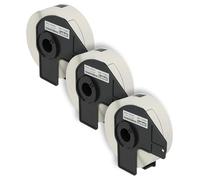 vhbw 3x Rouleau d'étiquettes + support 29mm x 90mm (400 étiquettes) compatible avec Brother PT QL-820NWB étiqueteuse blanc