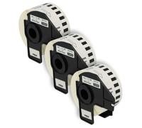vhbw 3x Rouleau d'étiquettes + support 38mm x 30,48m (1 étiquette) compatible avec Brother PT QL-580N, QL-650, QL-580 étiqueteuse blanc
