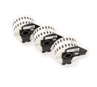 vhbw 3x Rouleau d'étiquettes + support 38mm x 30,48m (1 étiquette) compatible avec Brother PT QL500BW, QL-550, QL500BS étiqueteuse blanc