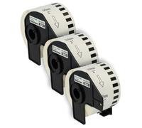vhbw 3x Rouleau d'étiquettes + support 50mm x 30,48m (1 étiquette) compatible avec Brother PT QL-700, QL-710 étiqueteuse - premium blanc