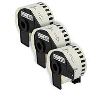 vhbw 3x Rouleau d'étiquettes + support 50mm x 30,48m (1 étiquette) compatible avec Brother PT QL-820NWB étiqueteuse - premium blanc
