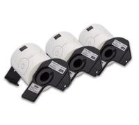 vhbw 3x Rouleau d'étiquettes + support 58mm (100 étiquettes) compatible avec Brother PT QL-710W, QL-720, QL-700, QL-710 étiqueteuse - premium