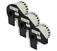 vhbw 3x Rouleau d'étiquettes + support 62mm x 15,24m (1 étiquette) compatible avec Brother PT QL-580N, QL-650, QL-580 étiqueteuse blanc