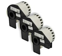 vhbw 3x Rouleau d'étiquettes + support 62mm x 15,24m (1 étiquette) compatible avec Brother PT QL650TD, QL-700, QL-710 étiqueteuse blanc