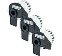 vhbw 3x Rouleau d'étiquettes remplacement pour Brother DK-22606 | pour étiqueteuse - premium jaune + support 62mm x 15,24m (1 étiquette)