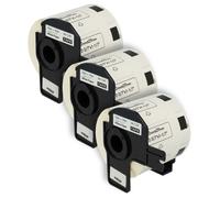 vhbw 3x Rouleau d'étiquettes + support 62mm x 29mm (800 étiquettes) compatible avec Brother PT QL560VP, QL-570, QL-580, QL-580N étiqueteuse