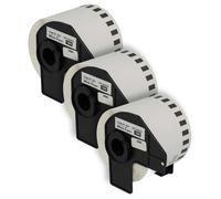 vhbw 3x Rouleau d'étiquettes + support 62mm x 30,48m (1 étiquette) compatible avec Brother PT QL-1060 étiqueteuse - premium détachable