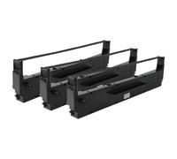 vhbw 3x Ruban encreur compatible avec Epson FX850, FX86C, FX86, FX870, FX86E, L1000, FX880 imprimante matricielle ou de reçus - noir