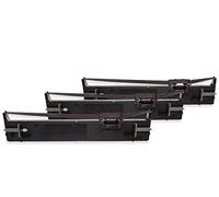 vhbw 3x Ruban encreur compatible avec Epson LQ-680K, LQ-680, LQ-690, LQ680K-II, LQ680, LQ690 imprimante matricielle ou de reçus - noir