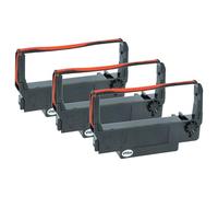 vhbw 3x Ruban encreur remplacement pour Epson ERC-38 B/R, ERC-34, ERC-30 pour imprimante matricielle ou de reçus - noir-rouge