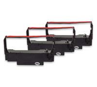 vhbw 3x Ruban encreur remplacement pour Epson ERC-38 B/R, ERC-34, ERC-30 pour imprimante matricielle ou de reçus - noir-rouge