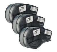 vhbw 3x Rubans compatible avec Brady M210, M210-LAB, M211 imprimante d'étiquettes 6,4m x 19,05mm Noir sur Blanc, polypropylène