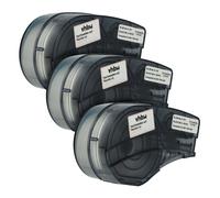 vhbw 3x Rubans compatible avec Brady M210, M210-LAB, M211 imprimante d'étiquettes 6,4m x 19,05mm Noir sur Blanc, polypropylène
