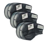 vhbw 3x Rubans compatible avec Brady M211 imprimante d'étiquettes 6,4m x 19,05mm Noir sur Blanc, polypropylène