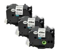 vhbw 3x Rubans compatible avec Brother P-Touch 9600, 9800PCN, 9500pc, 9700PC imprimante d'étiquettes 8m x 36mm Noir sur Blanc